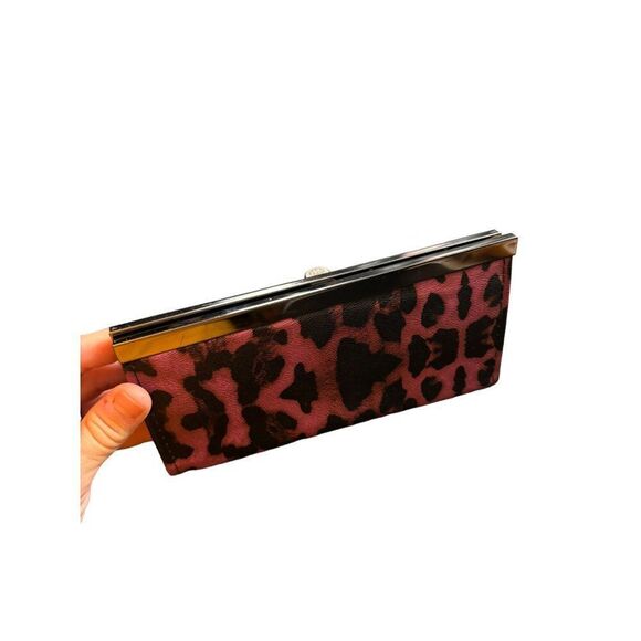 Vintage Pink & Black Leopard Print Clutch Wallet - Picture 5 of 9